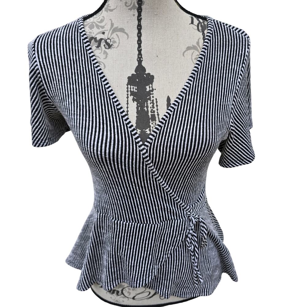 Coquette Babydoll Black and White Blouse Caution to the Wind Size M